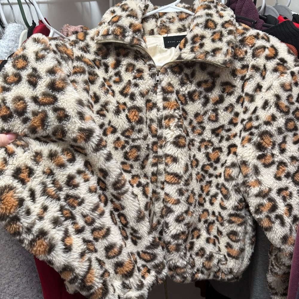 Leopard Print Faux Fur Jacket